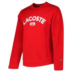 Lacoste Red Crewneck Sweatshirt with White Logo